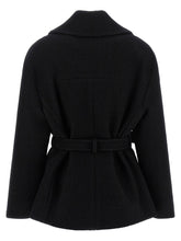 Balmain Anthem Belted Caban Black
