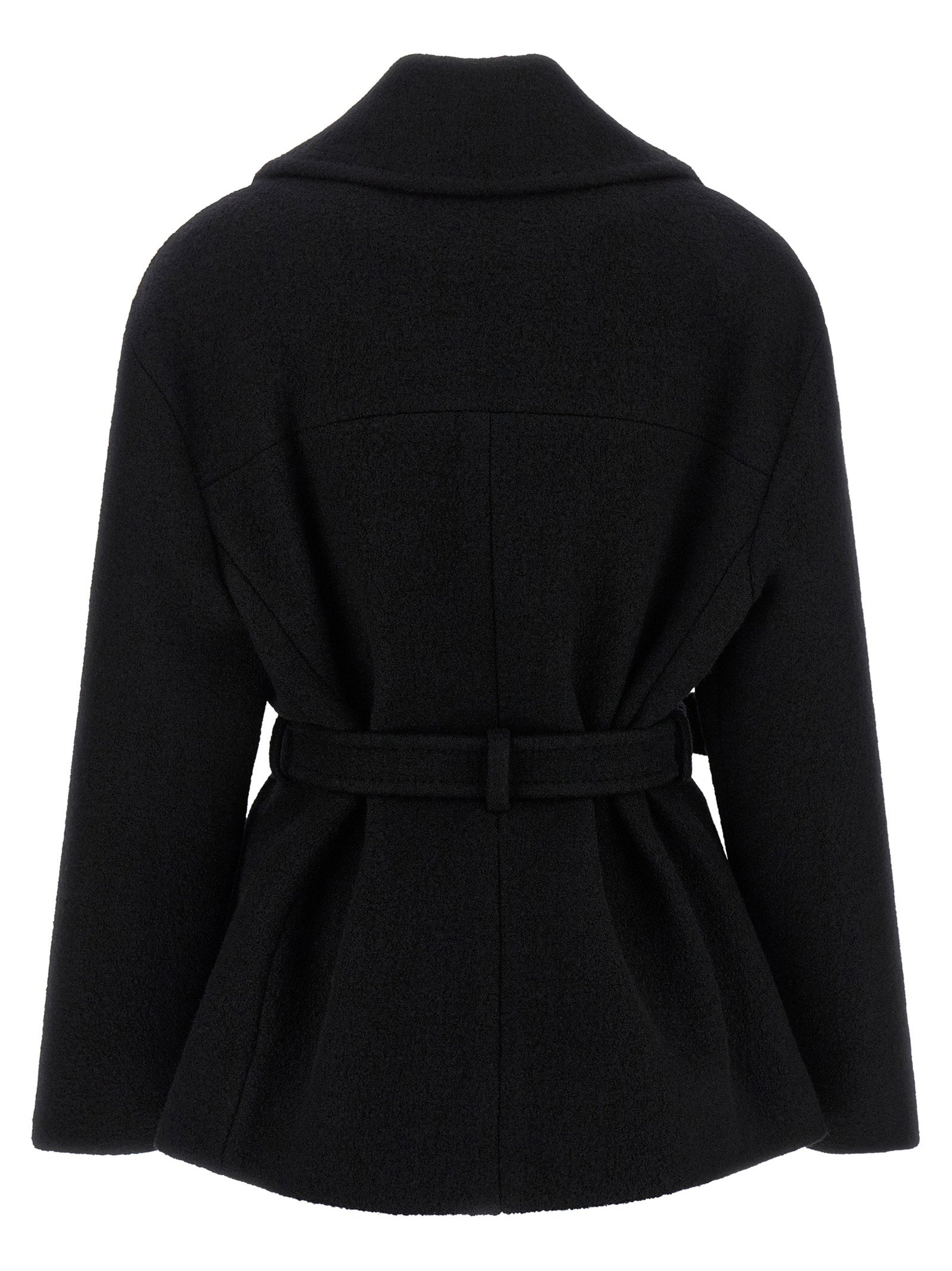 Balmain Anthem Belted Caban Black