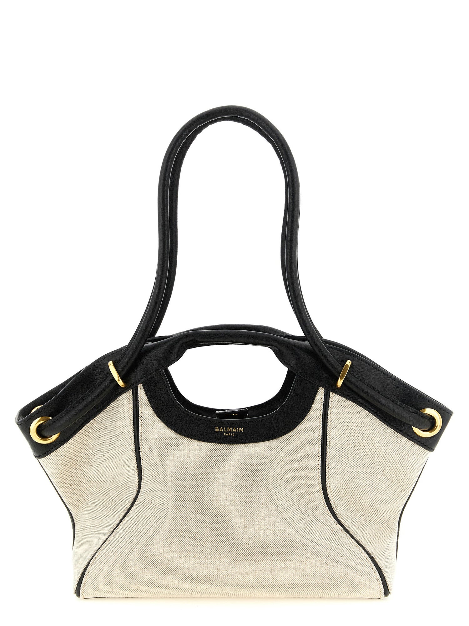 Balmain Medium Tote Shopping Bag White/black