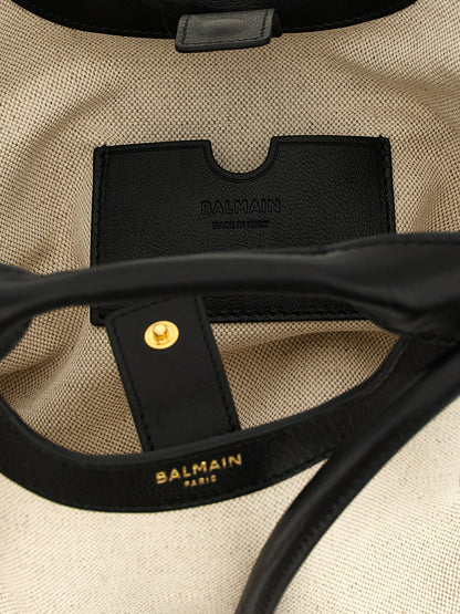 Balmain Medium Tote Shopping Bag White/black