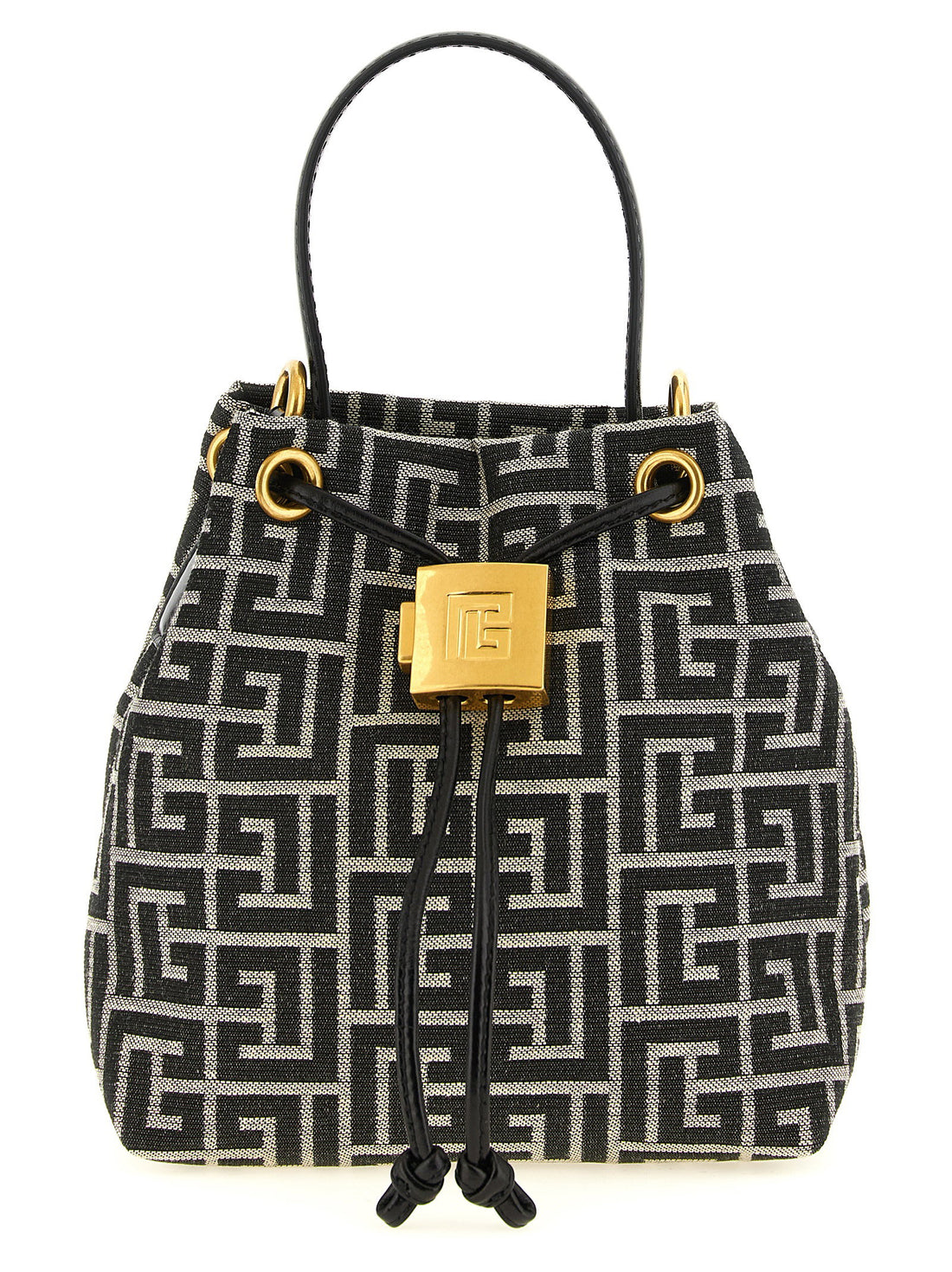 Balmain Pulse Mini Bucket Bag White/black