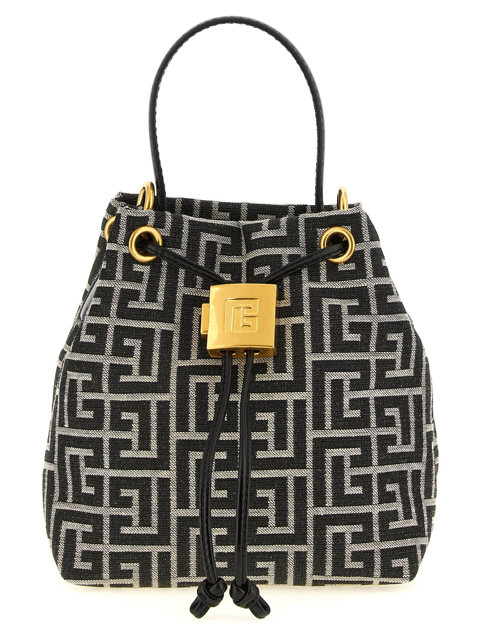 Balmain Pulse Mini Bucket Bag White/black