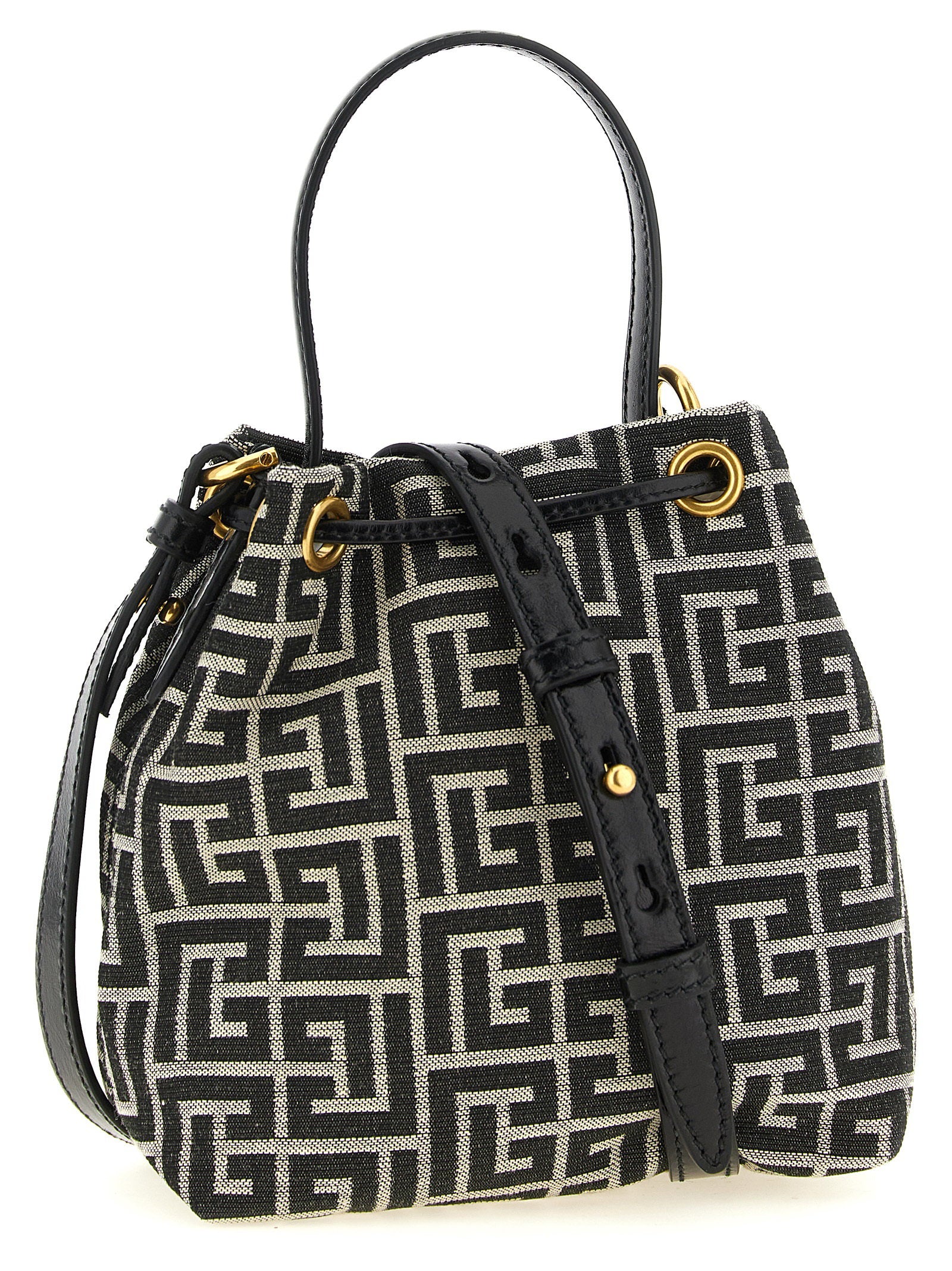 Balmain Pulse Mini Bucket Bag White/black