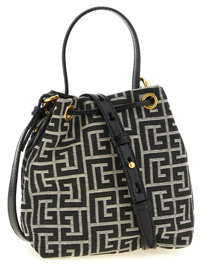 Balmain Pulse Mini Bucket Bag White/black