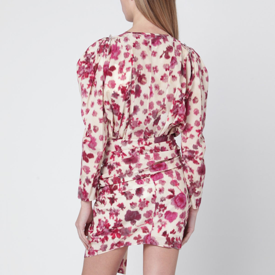 Isabel Marant Printed Stretch Silk Top Pink