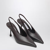 Jimmy Choo Isa 80 Pointed Slingback Pumps in Merlot Green