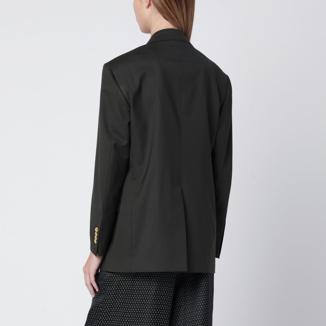 Tagliatore Double-Breasted Wool-Blend Jacket Dark Green green