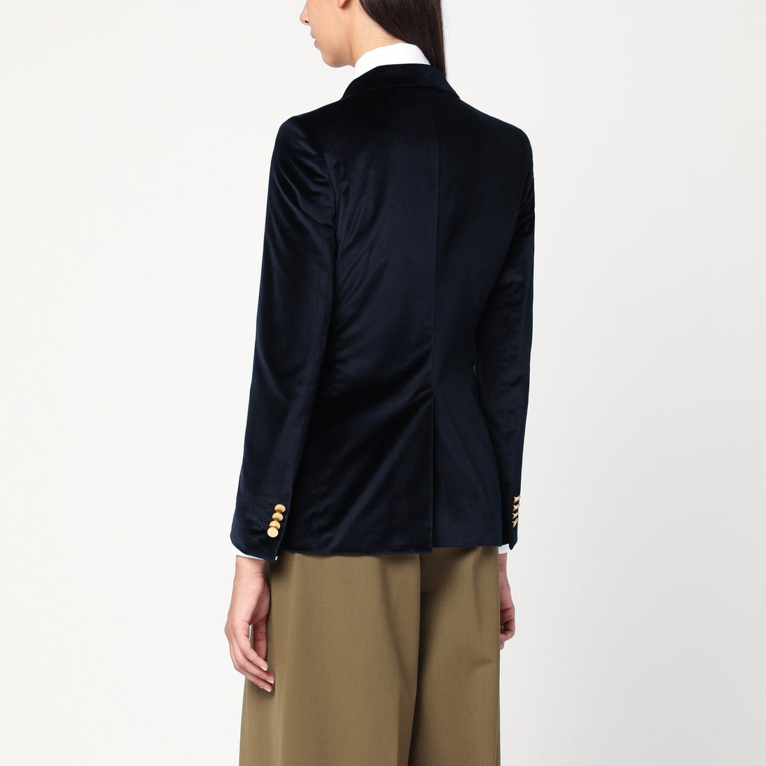 Tagliatore Blue Velvet Double-Breasted Jacket Blue