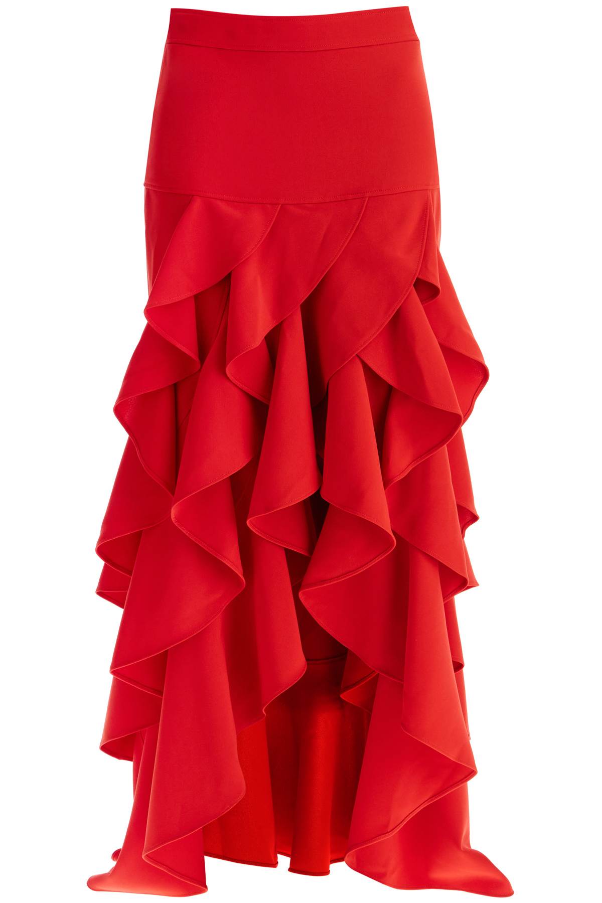 Moschino asymmetric Red skirt with ruffles