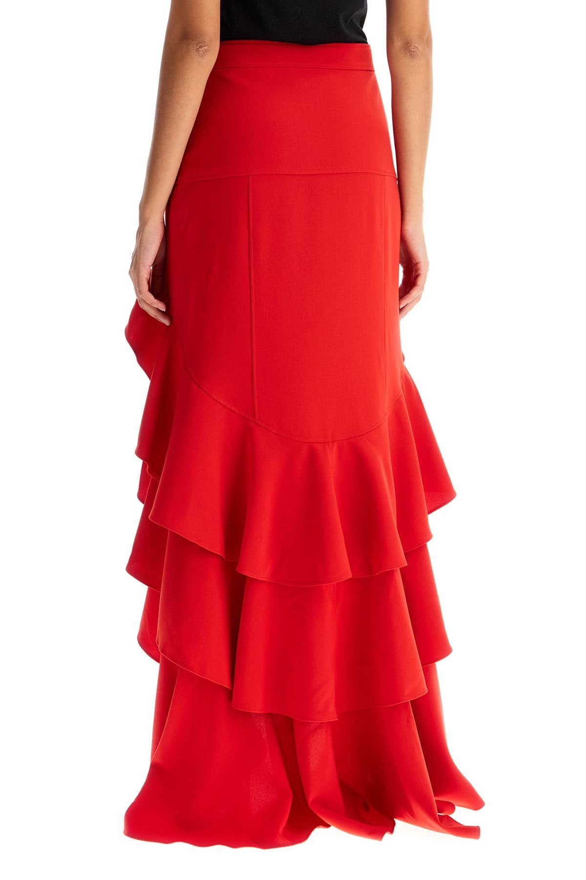 Moschino asymmetric Red skirt with ruffles