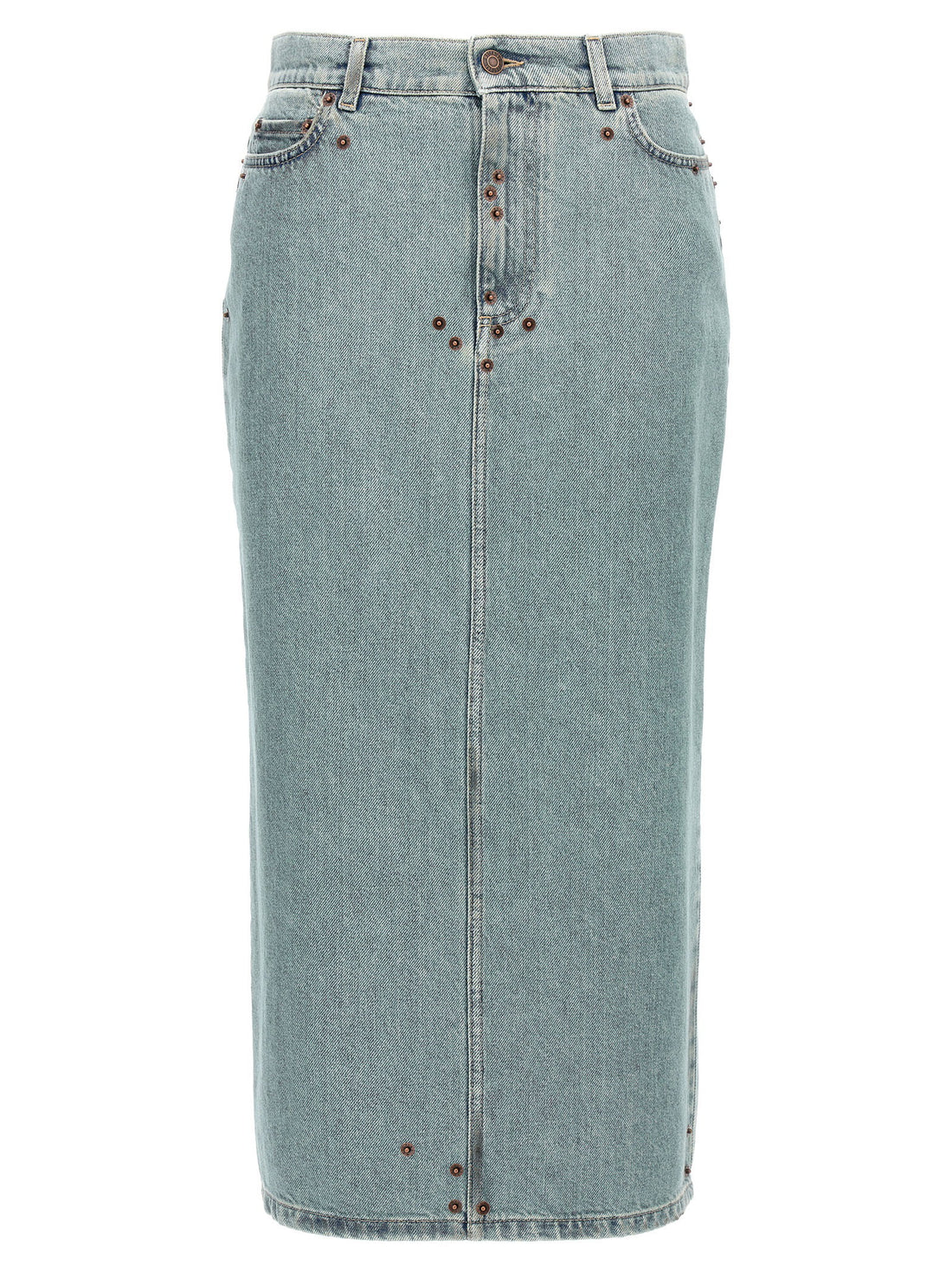 Moschino Rivets Denim Skirt Light blue