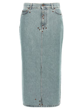Moschino Rivets Denim Skirt Light blue