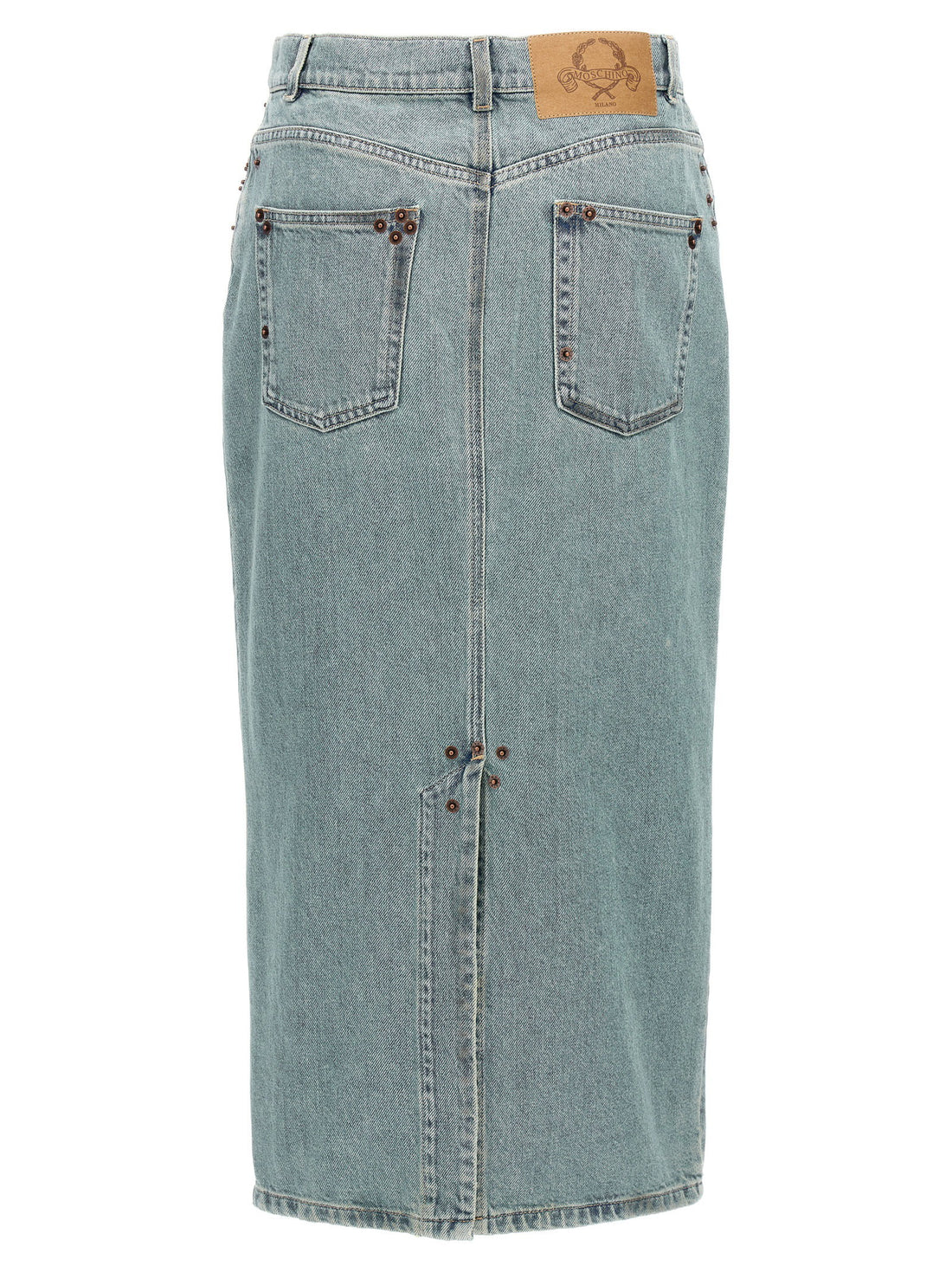 Moschino Rivets Denim Skirt Light blue