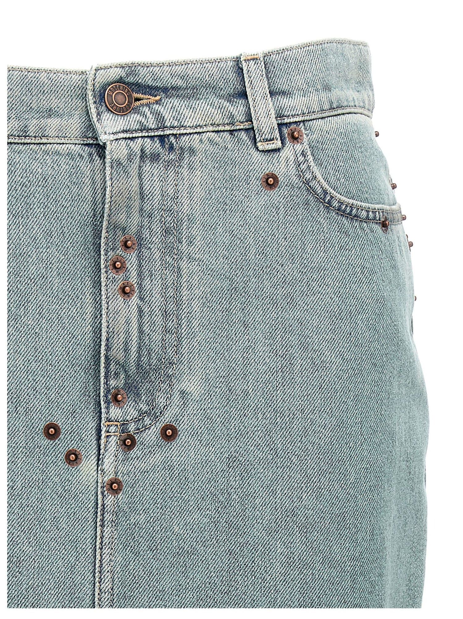 Moschino Rivets Denim Skirt Light blue