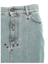 Moschino Rivets Denim Skirt Light blue