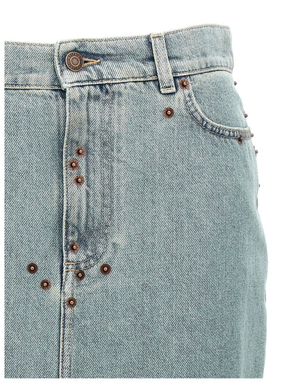 Moschino Rivets Denim Skirt Light blue