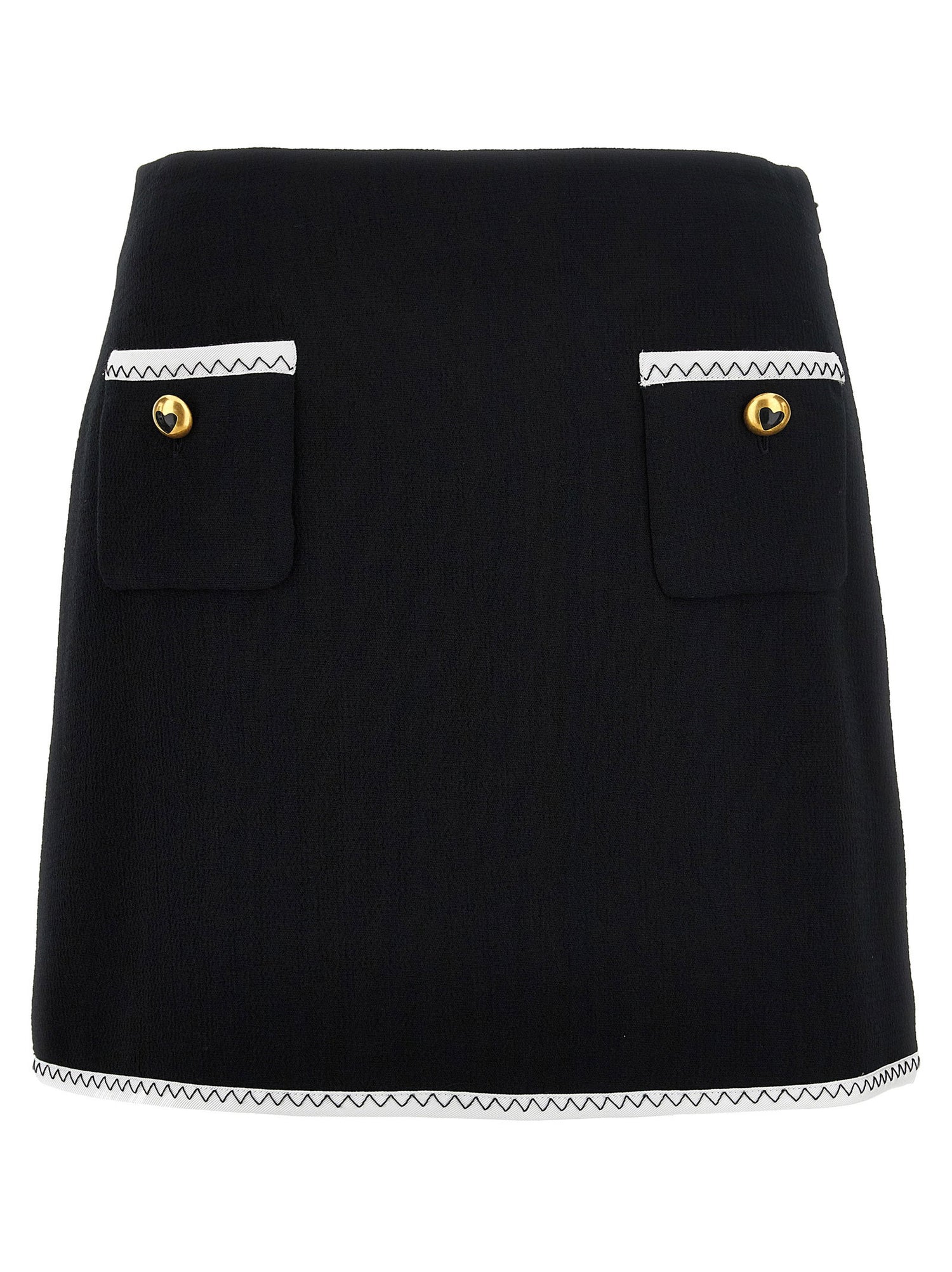 Moschino Heart Button Skirt White/black