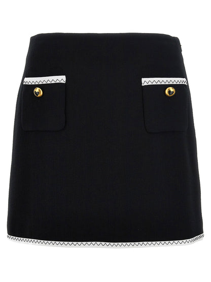 Moschino Heart Button Skirt White/black