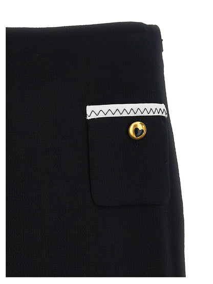 Moschino Heart Button Skirt White/black