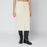 Jil Sander Vanilla Wool Midi Skirt White