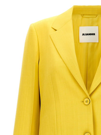 Jil Sander Single-breasted Blazer Yellow