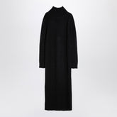 Jil Sander Long Alpaca Turtleneck Dress in Black