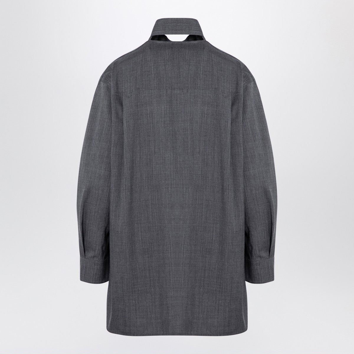 Jil Sander Grey Wool Shirt with Scarf Grey