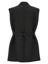 Jil Sander Belt Wool Vest Black