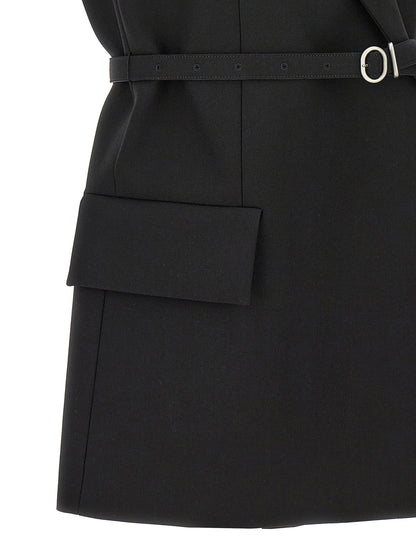 Jil Sander Belt Wool Vest Black