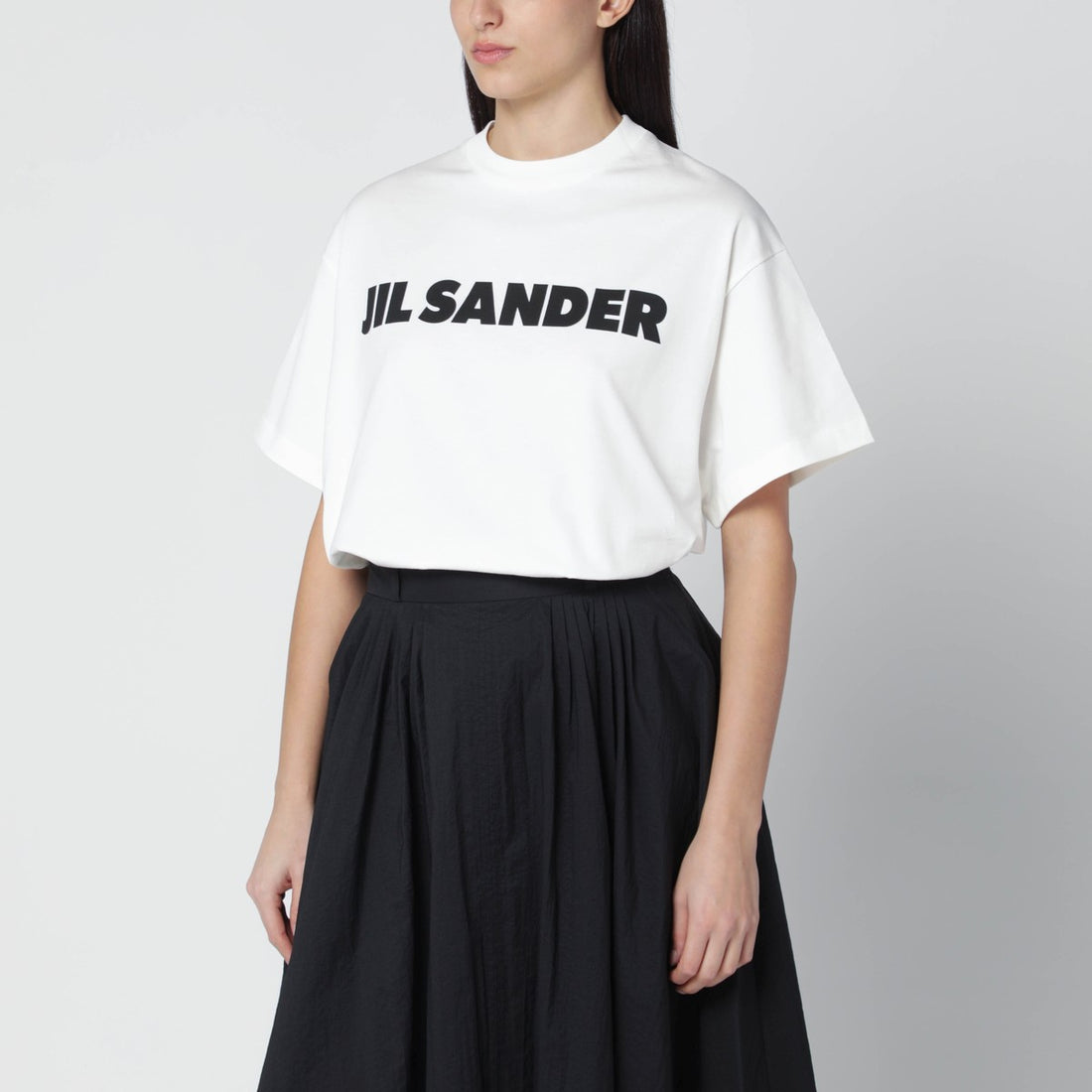 Jil Sander Wide Logo Cotton T-Shirt White