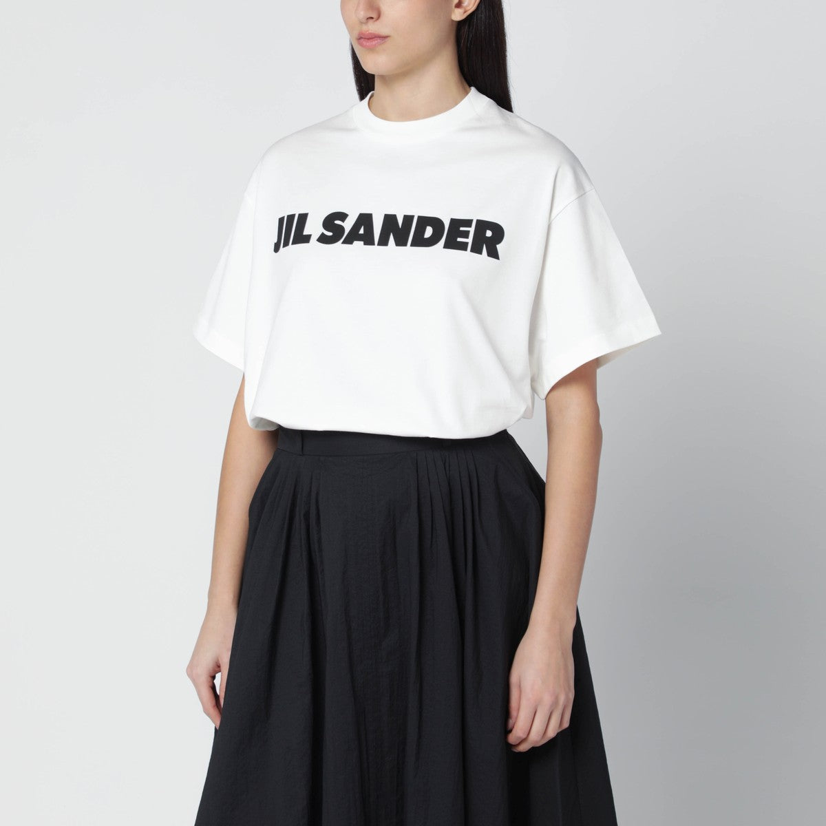 Jil Sander Wide Logo Cotton T-Shirt White