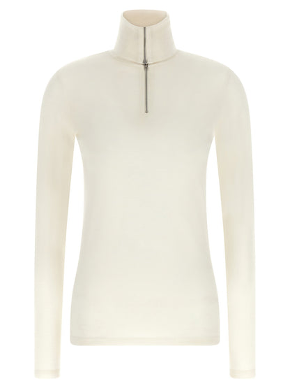 Jil Sander Half-zip Sweater White