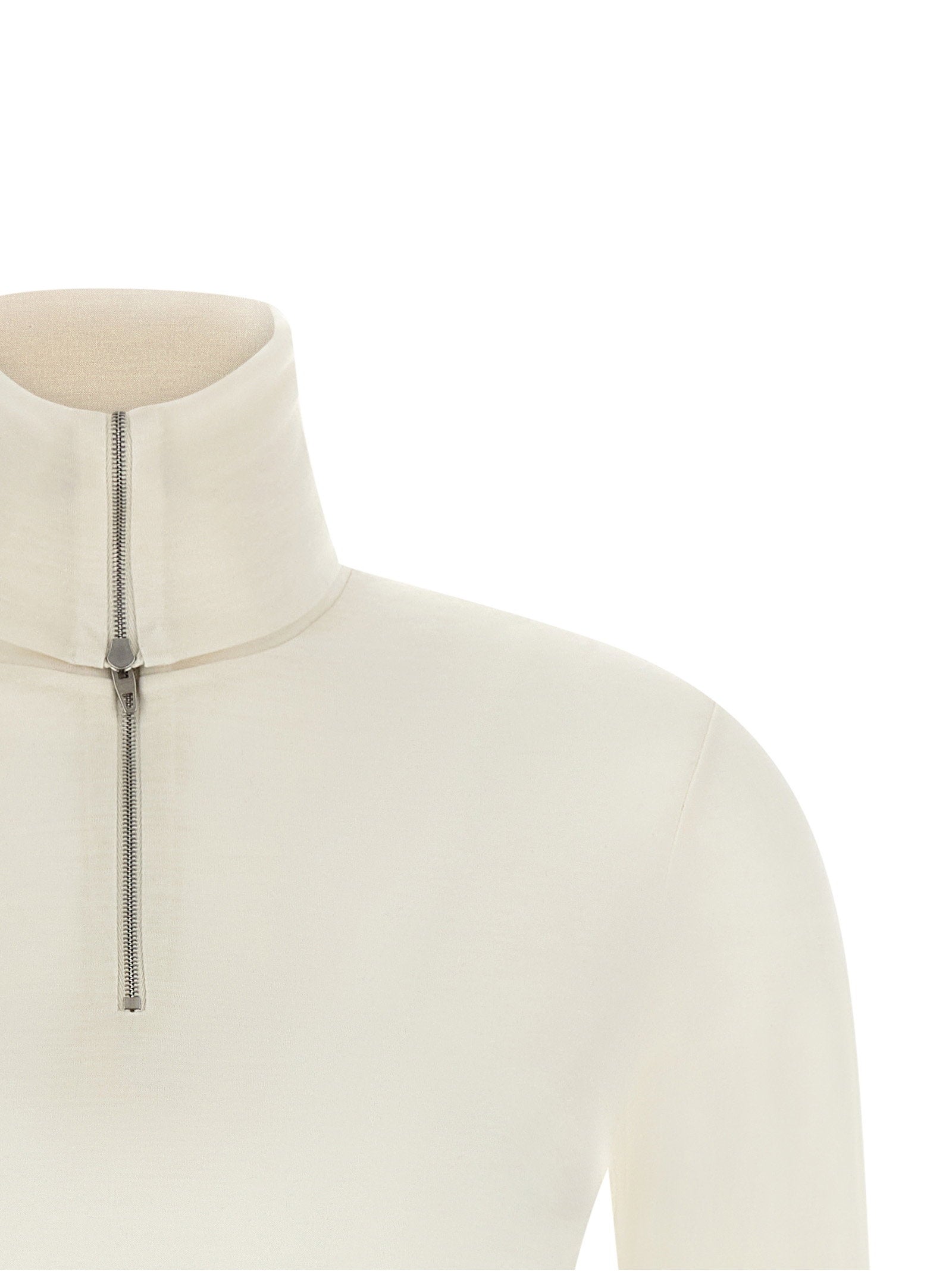 Jil Sander Half-zip Sweater White
