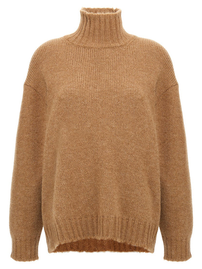Jil Sander High Neck Sweater Beige
