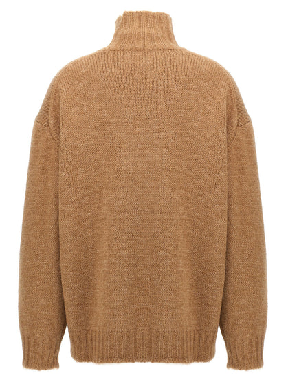 Jil Sander High Neck Sweater Beige