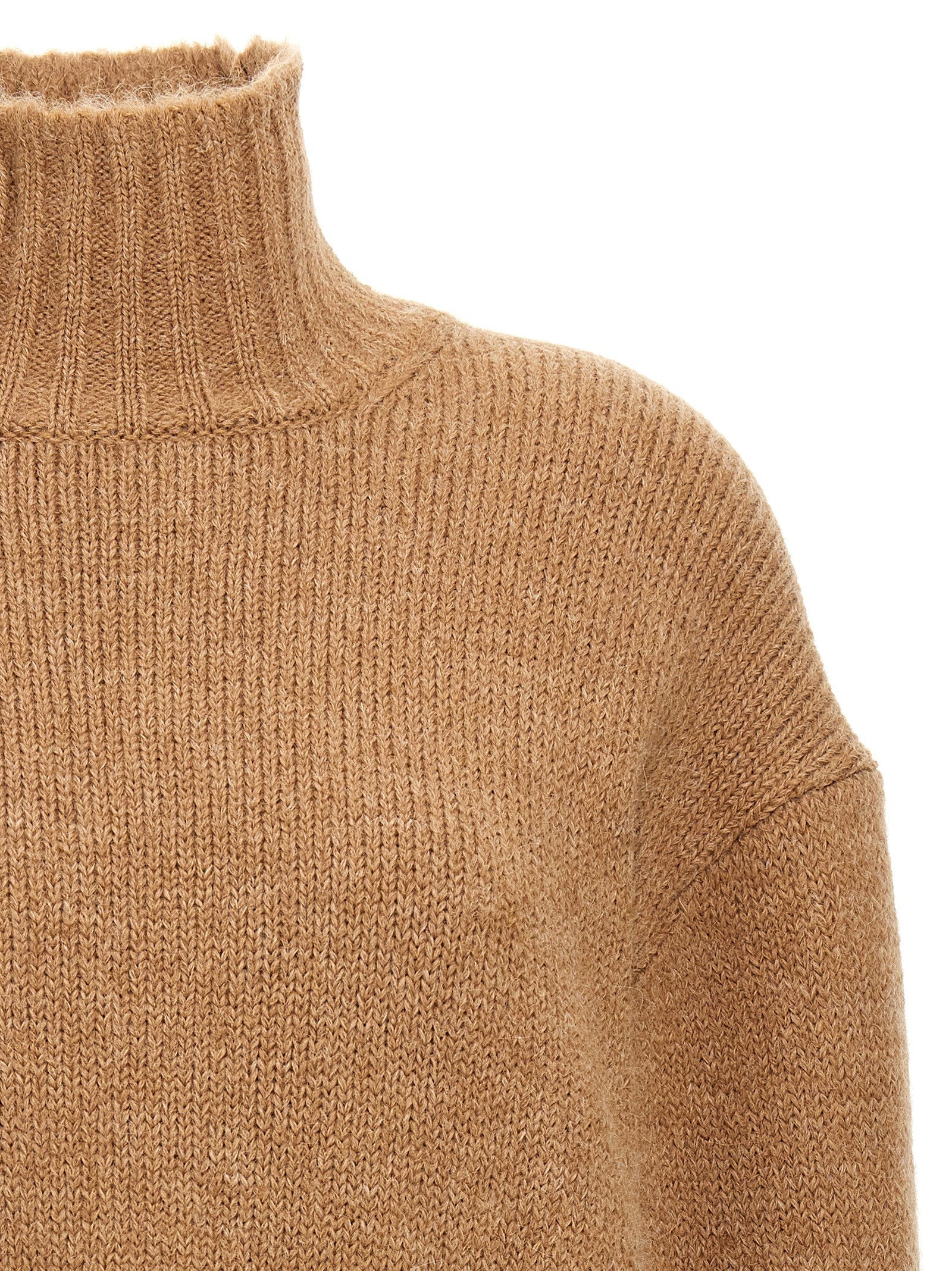 Jil Sander High Neck Sweater Beige