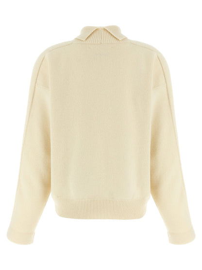 Jil Sander High Neck Sweater White