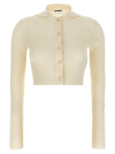 Jil Sander Ribbed Cardigan White