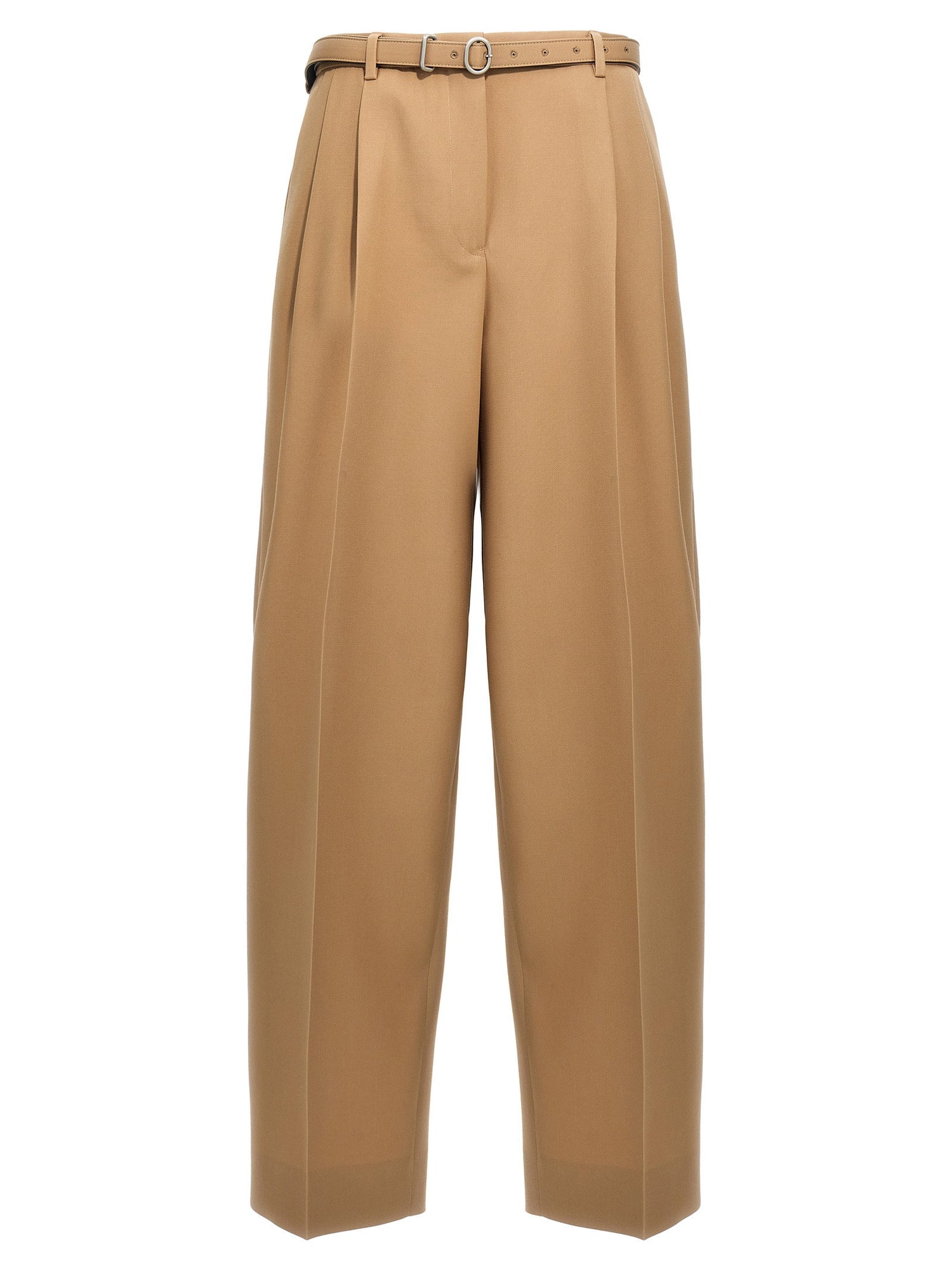 Jil Sander Gabardine Belt Pants Beige