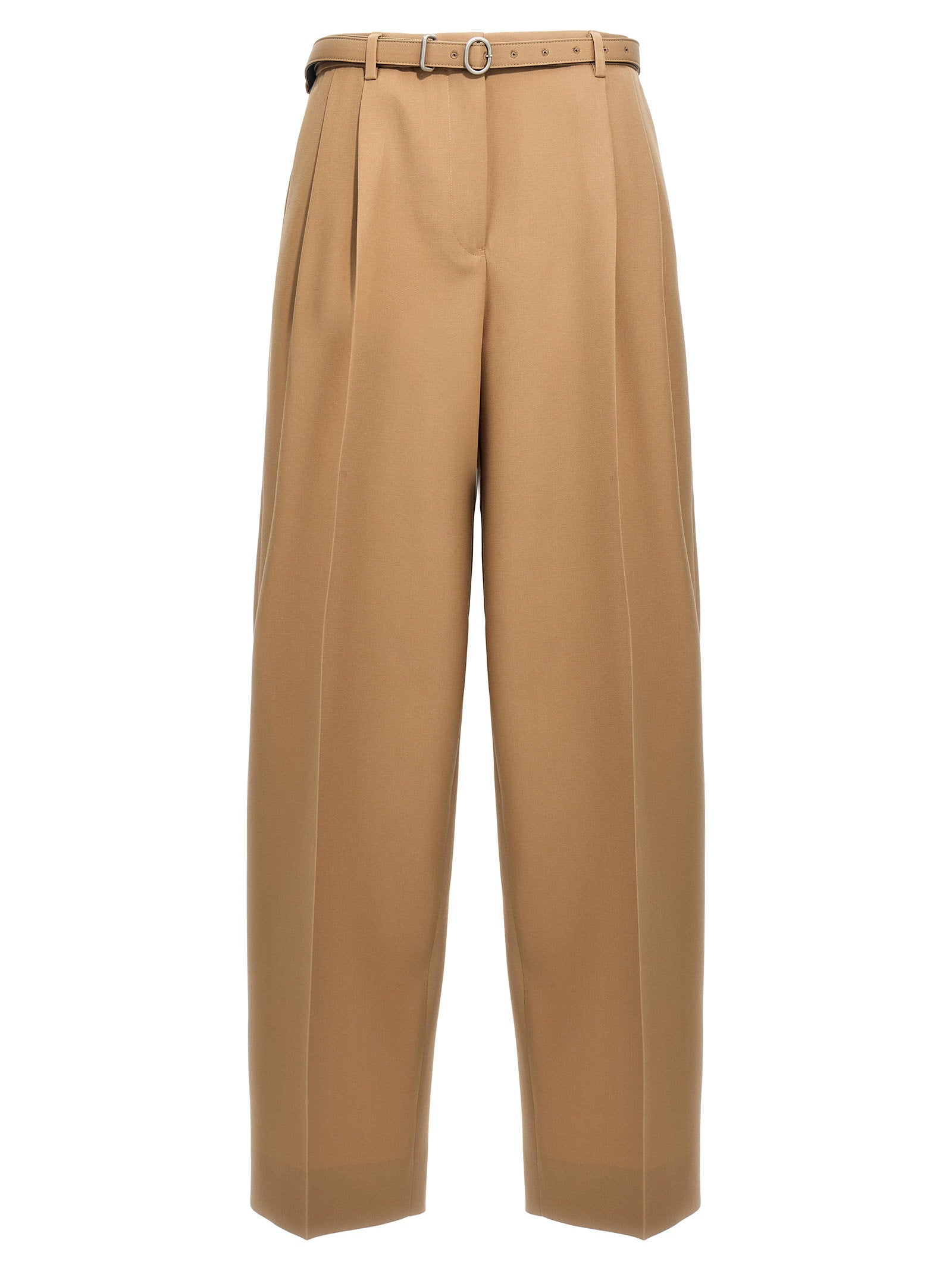 Jil Sander Gabardine Belt Pants Beige