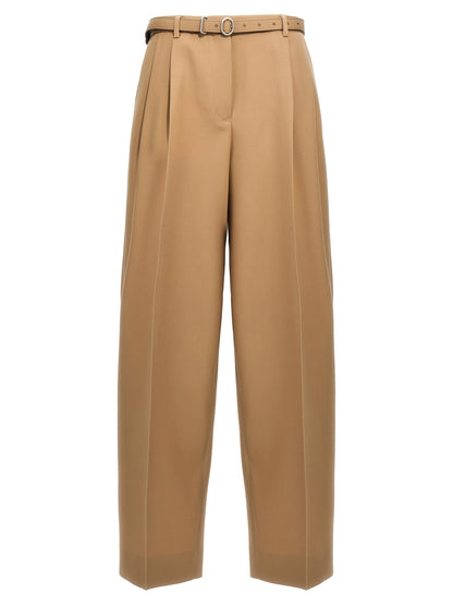 Jil Sander Gabardine Belt Pants Beige
