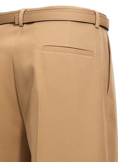 Jil Sander Gabardine Belt Pants Beige