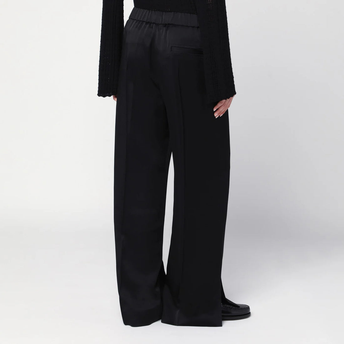 Jil Sander Black Satin Palazzo Pants