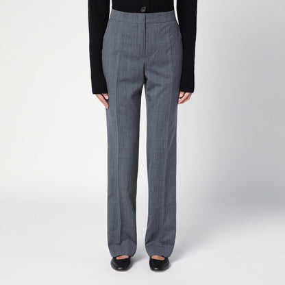 Jil Sander High-Waisted Grey Wool Trousers Grey