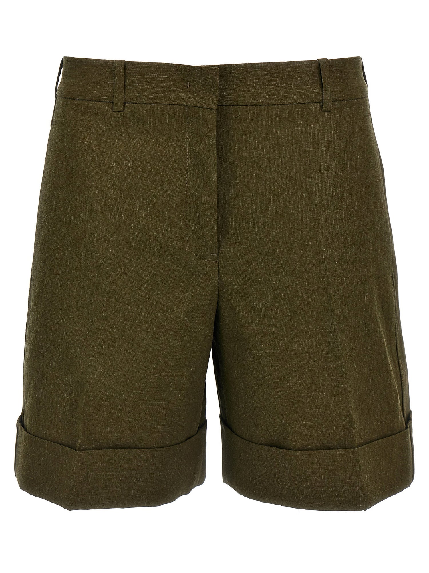 Jil Sander Linen Bermuda Shorts Green