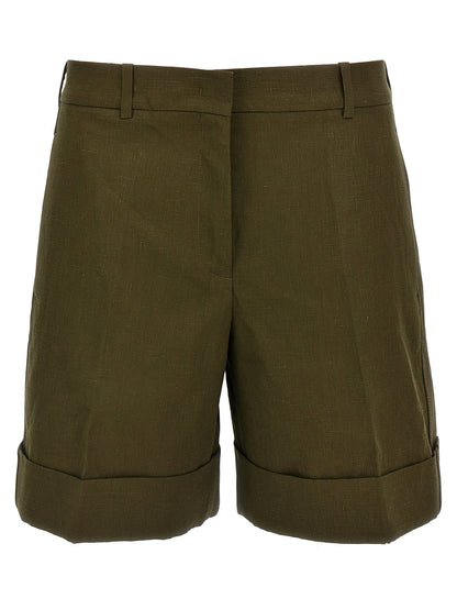 Jil Sander Linen Bermuda Shorts Green