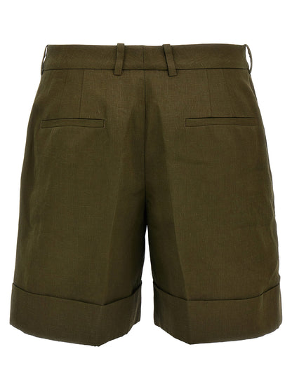 Jil Sander Linen Bermuda Shorts Green
