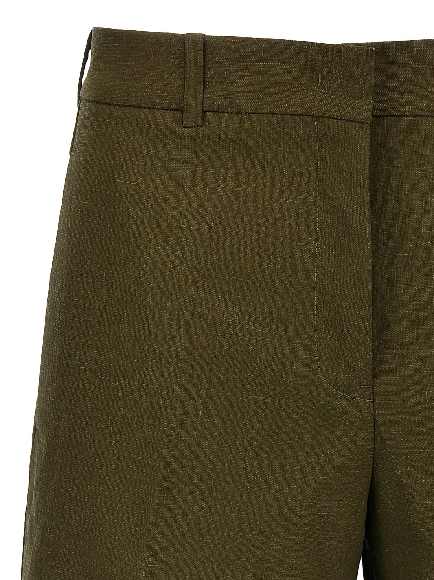 Jil Sander Linen Bermuda Shorts Green