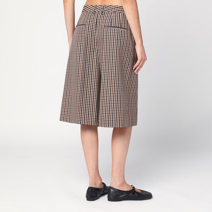 Jil Sander Checked Wool Bermuda Shorts Brown