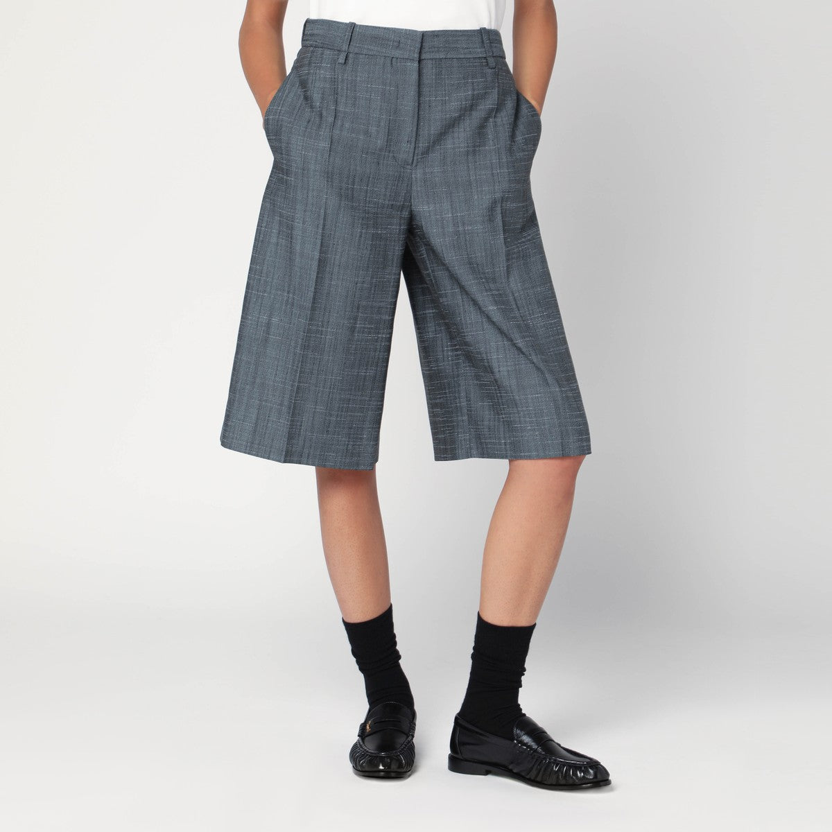 Jil Sander Wool-Blend Bermuda Shorts Dark Grey